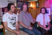 5 September 2013; Former Clare hurler Ollie Baker, centre, alongside Kilkenny hurler Michael Fennelly, left, and former Cork hurler John Gardiner, right, during the live broadcast of Ireland’s most popular sports radio show ‘Off the Ball’ at The Old Oak Bar in Cork City, on Thursday 5th September. The ‘Off The Ball Roadshow with Ulster Bank’, which has already been to Donegal, Kerry and Mayo and will finish up in Dublin, will give GAA fans the opportunity to experience the multi award-winning show, where they will broadcast live from GAA haunts and clubs across the country. As part of the summer-long roadshow, Ulster Bank is also searching for Ireland’s ‘Best GAA Fan’. GAA super-fans are being invited to log on to ulsterbank.com/GAA to submit their most passionate and dedicated stories, pictures and videos that demonstrate the lengths they go to in supporting their county. There will be weekly prizes and Ireland’s Best GAA Fan will be chosen to win €5,000 towards a home make-over and a trip to the GAA All-Ireland Senior Football Final. The Old Oak Bar, Cork City. Picture credit: Diarmuid Greene / SPORTSFILE