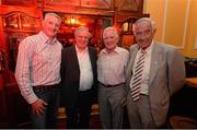 5 September 2013; Audience members, from left to right, Kevin Wilson, Fr Pat Ryall, Con Cremin and Donal Counihan in advance of the live broadcast of Ireland’s most popular sports radio show ‘Off the Ball’ at The Old Oak Bar in Cork City, on Thursday 5th September. The ‘Off The Ball Roadshow with Ulster Bank’, which has already been to Donegal, Kerry and Mayo and will finish up in Dublin, will give GAA fans the opportunity to experience the multi award-winning show, where they will broadcast live from GAA haunts and clubs across the country. As part of the summer-long roadshow, Ulster Bank is also searching for Ireland’s ‘Best GAA Fan’. GAA super-fans are being invited to log on to ulsterbank.com/GAA to submit their most passionate and dedicated stories, pictures and videos that demonstrate the lengths they go to in supporting their county. There will be weekly prizes and Ireland’s Best GAA Fan will be chosen to win €5,000 towards a home make-over and a trip to the GAA All-Ireland Senior Football Final. The Old Oak Bar, Cork City. Picture credit: Diarmuid Greene / SPORTSFILE