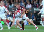 6 September 2013; Rob Herring, Ulster, is tackled by Lewis Evans, Newport Gwent Dragons. Celtic League 2013/14, Round 1, Newport Gwent Dragons v Ulster, Rodney Parade, Wales. Picture credit: Steve Pope / SPORTSFILE