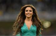 6 September 2013; Model Nadia Forde after singing the National Anthem before the game. 2014 FIFA World Cup Qualifier, Group C, Republic of Ireland v Sweden, Aviva Stadium, Lansdowne Road, Dublin. Picture credit: Matt Browne / SPORTSFILE