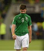 6 September 2013; A dejected Shane Long, Republic of Ireland, after the game. 2014 FIFA World Cup Qualifier, Group C, Republic of Ireland v Sweden, Aviva Stadium, Lansdowne Road, Dublin. Picture credit: Matt Browne / SPORTSFILE