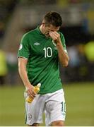 6 September 2013; A dejected Robbie Keane, Republic of Ireland, after the game. 2014 FIFA World Cup Qualifier, Group C, Republic of Ireland v Sweden, Aviva Stadium, Lansdowne Road, Dublin. Picture credit: Matt Browne / SPORTSFILE