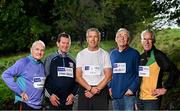 23 October 2023; Pictured are Dublin and Meath based runners, from left, Dominic Gallagher, Seamus Dunne, Martin Kelly, Pat Gowen and Mick Carolan, who are set to continue their record of running every Dublin marathon since 1980. The 2023 Irish Life Dublin Marathon which takes place on Sunday the 29th of October will be the 42nd edition of the event. From left to right are Donal De Buitleir, John Mc Elhinney, Martin Kelly, Mick Carolan and Dominic Gallagher. Photo by Sam Barnes/Sportsfile