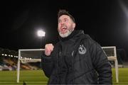 22 October 2023; Shamrock Rovers manager Stephen Bradley celebrates after the SSE Airtricity Men's Premier Division match between Shamrock Rovers and Drogheda United at Tallaght Stadium in Dublin. Photo by Stephen McCarthy/Sportsfile