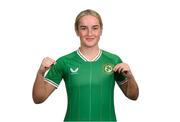 22 October 2023; Ceola Bergin during a Republic of Ireland Women Under-19's portrait session at the Pillo Hotel in Ashbourne, Meath. Photo by Stephen McCarthy/Sportsfile