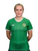 22 October 2023; Ceola Bergin during a Republic of Ireland Women Under-19's portrait session at the Pillo Hotel in Ashbourne, Meath. Photo by Stephen McCarthy/Sportsfile