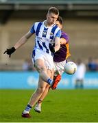 22 October 2023; Michael McDonald of Ballyboden St Endas in action against Andy McGowan of Kilmacud Crokes during the Dublin County Senior Club Football Championship Final between Kilmacud Crokes and Ballyboden St Endas at Parnell Park in Dublin. Photo by Brendan Moran/Sportsfile