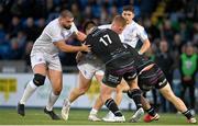 22 January 2023; Paddy McCarthy of Leinster, supported by team-mate Rory McGuire, left, in action against Nathan McBeth of Glasgow Warriors during the United Rugby Championship match between Glasgow Warriors and Leinster at Scotstoun Stadium in Glasgow, Scotland. Photo by Sam Barnes/Sportsfile