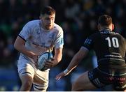 22 January 2023; James Culhane of Leinster in action against Tom Jordan of Glasgow Warriors during the United Rugby Championship match between Glasgow Warriors and Leinster at Scotstoun Stadium in Glasgow, Scotland. Photo by Sam Barnes/Sportsfile