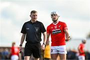 22 October 2023; Cilléin Mullins of Crusheen protests to referee Niall Malone during the Clare County Senior Club Hurling Championship final between Clonlara and Crusheen at Cusack Park in Ennis, Clare. Photo by Eóin Noonan/Sportsfile