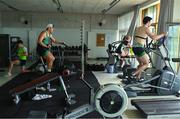 26 October 2023; Team Ireland rowers, from left, Fintan McCarthy, Nathan Timoney, Aoife Casey and Daire Lynch during a Team Ireland rowing training camp at Vaires Sur Marne in Paris, France. The Nautical Stadium at Vaires-sur-Marne will host the Olympic and Paralympic rowing and canoe-kayak events at the 2024 Paris Olympic Games. Photo by Brendan Moran/Sportsfile