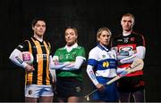 24 October 2023; James Morgan of Crossmaglen Rangers, Armagh, Clodagh McGrath of Sarsfields, Galway, Muireann Kelleher of St Vincent’s, Dublin and Pauric Mahony of Ballygunner, Waterford, pictured at the launch of this year’s AIB Camogie All-Ireland Club Championships and the AIB GAA All-Ireland Club Championships. This season, AIB will honour #TheToughest players in Gaelic Games - those who persevere no matter what, giving their all for their club and community. AIB is celebrating its 11th year as proud sponsors of the AIB Camogie All-Ireland Club Championships and its 33rd year supporting the AIB GAA All-Ireland Club Championships. Photo by Ramsey Cardy/Sportsfile