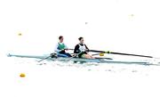 26 October 2023; Team Ireland rowers Zoe Hyde, left, and Alison Bergin during a Team Ireland rowing training camp at Vaires Sur Marne in Paris, France. The Nautical Stadium at Vaires-sur-Marne will host the Olympic and Paralympic rowing and canoe-kayak events at the 2024 Paris Olympic Games. Photo by Brendan Moran/Sportsfile