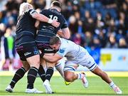 22 January 2023; Scott Penny of Leinster tackles Tom Jordan of Glasgow Warriors during the United Rugby Championship match between Glasgow Warriors and Leinster at Scotstoun Stadium in Glasgow, Scotland. Photo by Sam Barnes/Sportsfile