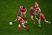 24 October 2023; Aoife Nicholson of St Benedict's National School during the match between St Benedict's National School and St Finian's PS Newcastle at the Allianz Cumann na mBunscol Finals at Croke Park in Dublin. Photo by Ben McShane/Sportsfile