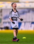 24 October 2023; Josh Ennis of St Joseph's NS Clondalkin celebrates at the final whistle of the match between St Joseph's NS Clondalkin and Gaelscoil Míde at the Allianz Cumann na mBunscol Finals at Croke Park in Dublin. Photo by Ben McShane/Sportsfile