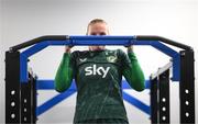 24 October 2023; Goalkeeper Courtney Brosnan during a Republic of Ireland women gym and prehab session at the National Indoor Arena on the Sport Ireland Campus in Dublin. Photo by Stephen McCarthy/Sportsfile