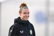 24 October 2023; Claire O'Riordan during a Republic of Ireland women training session at the FAI National Training Centre in Abbotstown, Dublin. Photo by Stephen McCarthy/Sportsfile