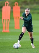 24 October 2023; Louise Quinn during a Republic of Ireland women training session at the FAI National Training Centre in Abbotstown, Dublin. Photo by Stephen McCarthy/Sportsfile