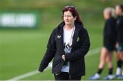 24 October 2023; Equipment officer Helen Noonan during a Republic of Ireland women training session at the FAI National Training Centre in Abbotstown, Dublin. Photo by Stephen McCarthy/Sportsfile