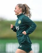 24 October 2023; Izzy Atkinson during a Republic of Ireland women training session at the FAI National Training Centre in Abbotstown, Dublin. Photo by Stephen McCarthy/Sportsfile