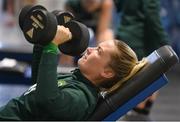 25 October 2023; Saoirse Noonan during a Republic of Ireland women prehab and gym session at the Sport Ireland Institute on the Sport Ireland Campus in Dublin. Photo by Stephen McCarthy/Sportsfile