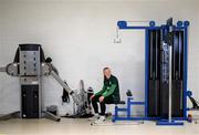 25 October 2023; Goalkeeper Courtney Brosnan during a Republic of Ireland women prehab and gym session at the Sport Ireland Institute on the Sport Ireland Campus in Dublin. Photo by Stephen McCarthy/Sportsfile