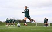 25 October 2023; Lily Agg during a Republic of Ireland women training session at the FAI National Training Centre in Abbotstown, Dublin. Photo by Stephen McCarthy/Sportsfile