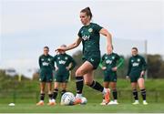 25 October 2023; Chloe Mustaki during a Republic of Ireland women training session at the FAI National Training Centre in Abbotstown, Dublin. Photo by Stephen McCarthy/Sportsfile
