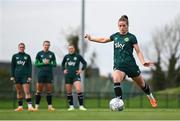 25 October 2023; Chloe Mustaki during a Republic of Ireland women training session at the FAI National Training Centre in Abbotstown, Dublin. Photo by Stephen McCarthy/Sportsfile