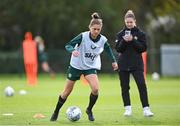 25 October 2023; Sinead Farrelly during a Republic of Ireland women training session at the FAI National Training Centre in Abbotstown, Dublin. Photo by Stephen McCarthy/Sportsfile