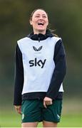 25 October 2023; Megan Campbell during a Republic of Ireland women training session at the FAI National Training Centre in Abbotstown, Dublin. Photo by Stephen McCarthy/Sportsfile