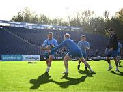 27 October 2023; Dylan Donnellan, left, and Jamie Osborne during a Leinster rugby captain's run at the RDS Arena in Dublin. Photo by Harry Murphy/Sportsfile