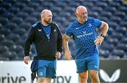 27 October 2023; Senior kitman Jim Bastick and forwards and scrum coach Robin McBryde during a Leinster rugby captain's run at the RDS Arena in Dublin. Photo by Harry Murphy/Sportsfile
