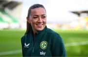 27 October 2023; Katie McCabe of Republic of Ireland before the UEFA Women's Nations League B match between Republic of Ireland and Albania at Tallaght Stadium in Dublin. Photo by Stephen McCarthy/Sportsfile
