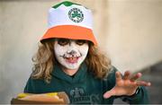 27 October 2023; Republic of Ireland supporter Evanne Treacy, age 10, from Baldoyle, Dublin, before the UEFA Women's Nations League B match between Republic of Ireland and Albania at Tallaght Stadium in Dublin. Photo by David Fitzgerald/Sportsfile
