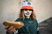 27 October 2023; Republic of Ireland supporter Evanne Treacy, age 10, from Baldoyle, Dublin, before the UEFA Women's Nations League B match between Republic of Ireland and Albania at Tallaght Stadium in Dublin. Photo by David Fitzgerald/Sportsfile