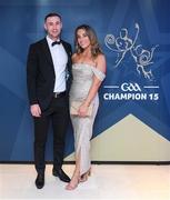 27 October 2023; Meath hurler James Toher with Marian Lynch upon arrival at the GAA Champion 15 Awards at Croke Park in Dublin. Photo by Matt Browne/Sportsfile
