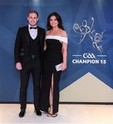 27 October 2023; Cavan footballer Padraig Faulkner with Rachel Lawlor upon arrival at the GAA Champion 15 Awards at Croke Park in Dublin. Photo by Matt Browne/Sportsfile