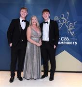 27 October 2023; Ross, Deirdre and David Dunphy from Carlow upon arrival at the GAA Champion 15 Awards at Croke Park in Dublin. Photo by Matt Browne/Sportsfile