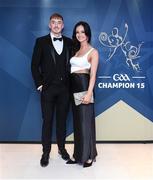 27 October 2023; Carlow hurler James Doyle with Estelle Geoghegan upon arrival at the GAA Champion 15 Awards at Croke Park in Dublin. Photo by Matt Browne/Sportsfile