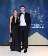 27 October 2023; Carlow hurler Martin Kavanagh with Orlaith Bolger upon arrival at the GAA Champion 15 Awards at Croke Park in Dublin. Photo by Matt Browne/Sportsfile