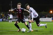 27 October 2023; Ryan O'Kane of Dundalk in action against Danny Grant of Bohemians during the SSE Airtricity Men's Premier Division match between Dundalk and Bohemians at Oriel Park in Dundalk, Louth. Photo by Ben McShane/Sportsfile