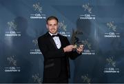 27 October 2023; Padraig Faulkner of Cavan with his 2023 Tailteann Cup Team of the Year award during the GAA Champion 15 Awards Croke Park in Dublin. Photo by Matt Browne/Sportsfile