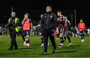 27 October 2023; Bohemians manager Declan Devine reacts after the SSE Airtricity Men's Premier Division match between Dundalk and Bohemians at Oriel Park in Dundalk, Louth. Photo by Ben McShane/Sportsfile