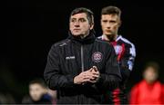 27 October 2023; Bohemians manager Declan Devine reacts after the SSE Airtricity Men's Premier Division match between Dundalk and Bohemians at Oriel Park in Dundalk, Louth. Photo by Ben McShane/Sportsfile