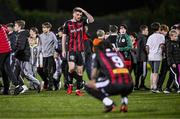 27 October 2023; Adam McDonnell of Bohemians reacts after his side's defeat in the SSE Airtricity Men's Premier Division match between Dundalk and Bohemians at Oriel Park in Dundalk, Louth. Photo by Ben McShane/Sportsfile