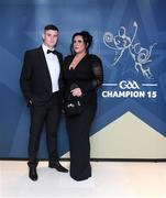 27 October 2023; Wicklow hurler Christy Moorehouse with Jackie Moorehouse upon arrival at the GAA Champion 15 Awards at Croke Park in Dublin. Photo by Matt Browne/Sportsfile