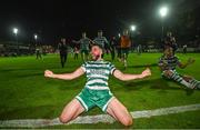 27 October 2023; Shamrock Rovers captain Roberto Lopes celebrates after the SSE Airtricity Men's Premier Division match between St Patrick's Athletic and Shamrock Rovers at Richmond Park in Dublin. Photo by Stephen McCarthy/Sportsfile
