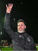 27 October 2023; Shamrock Rovers manager Stephen Bradley celebrates after the SSE Airtricity Men's Premier Division match between St Patrick's Athletic and Shamrock Rovers at Richmond Park in Dublin. Photo by Seb Daly/Sportsfile